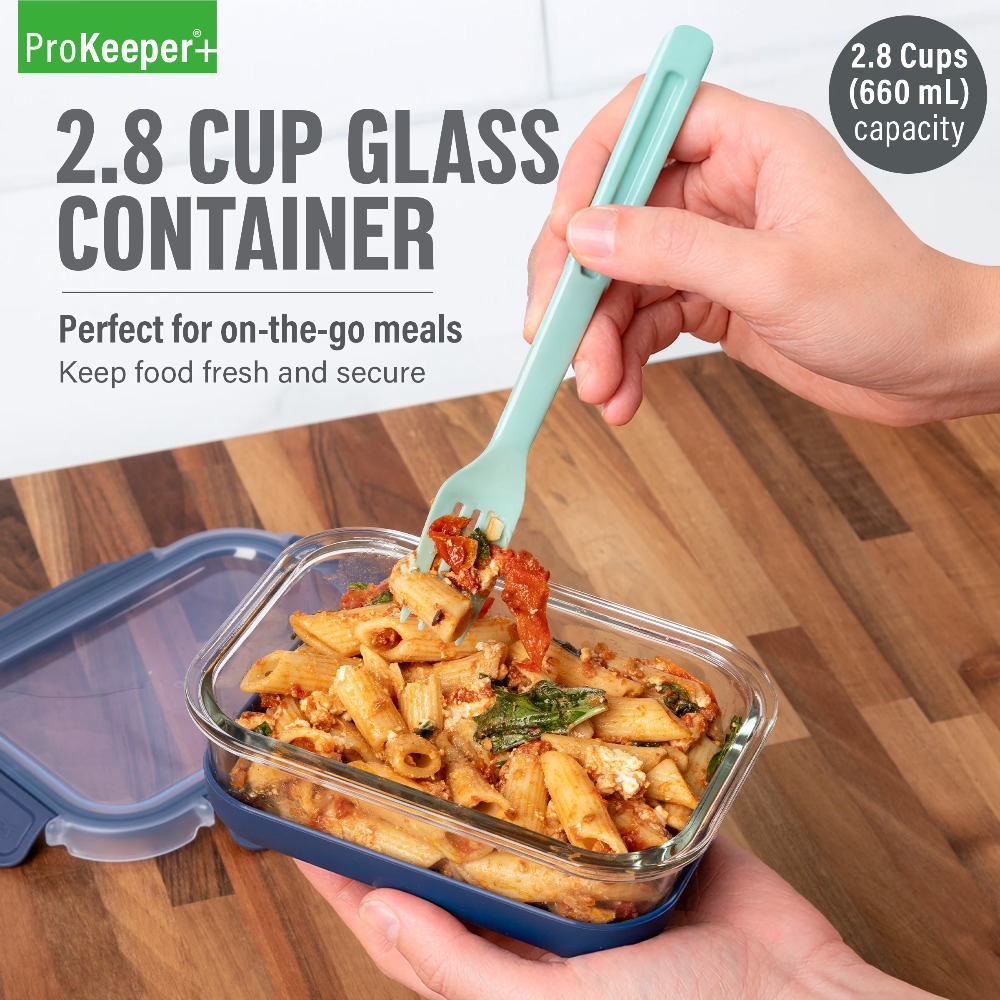Meal Prep Lunch Boxes - Conteneur alimentaire en verre de 2,8