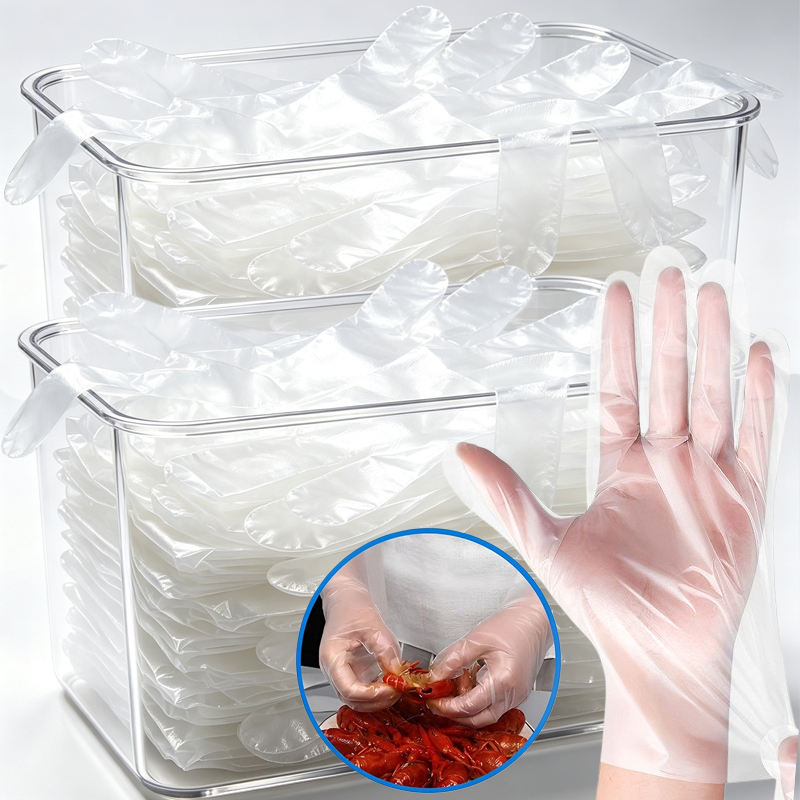 Meal Prep Dinners - Gants jetables transparents en plastique sans