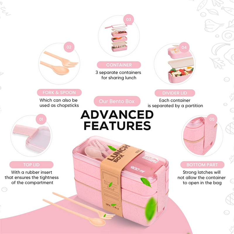 Boîte à bento portable en pail - Meal Prep Lunch Boxes avis et prix