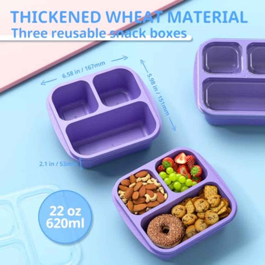 Boîtes à collation 3 pièces -  - Meal Prep Lunch Boxes avis et prix